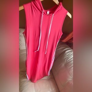 Red Hoided t-shirt Dress